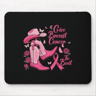 Western Cowgirl geben Brustkrebs die Boot Awaren Mousepad