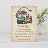 Western Cowgirl Geburtstagsparty Danke Karte (Stehend Vorderseite)