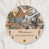 Western Cowgirl Geburtstagsparty Feigwarts Tags Geschenkanhänger (Rückseite)