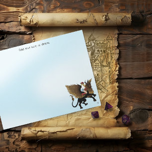 Western Cowgirl geflügelter Löwe Greif Fantasie Ro Notizblock