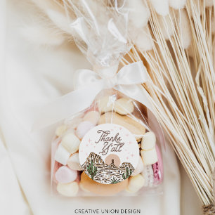 Western Cowgirl Girl Baby Dusche Danke Y'all Runder Aufkleber