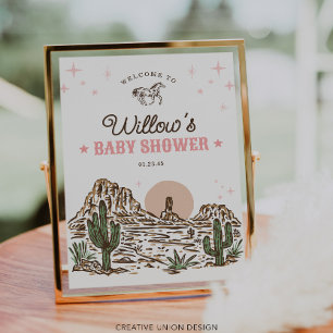 Western Cowgirl Girl Babydusche Begrüßungszeichen