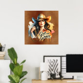 Western Cowgirl Grace Poster (Heimbüro)