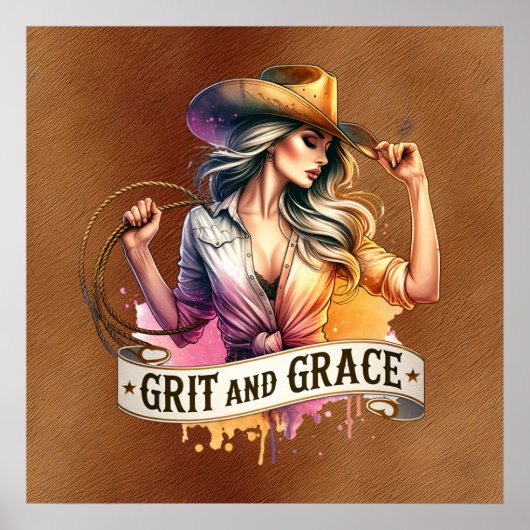 Western Cowgirl Grace Poster (Vorne)