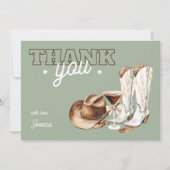 Western Cowgirl Green Dirty Thirty 30th Birthday Dankeskarte (Vorderseite)