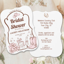 Western Cowgirl Handgezeichneter Brautdusche
