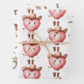 Western Cowgirl Heart Cowboy Hat Birthday  Geschenkpapier Set (Beispiel)
