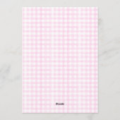 Western Cowgirl It's a Girl Pink Plaid Baby Shower Einladung (Rückseite)