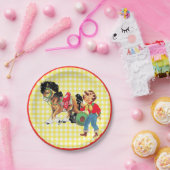 Western Cowgirl Kind mit Pferd Party Pappteller (Party)