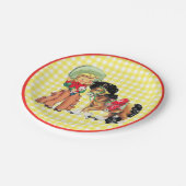 Western Cowgirl Kind mit Pferd Party Pappteller (Schrägansicht)