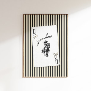 Western-Cowgirl-Königin-Pokerkarte-Poster Poster