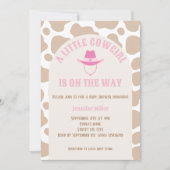Western Cowgirl Kuh Print Girl Babydusche Einladung (Vorderseite)