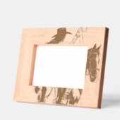 Western Cowgirl on Horse Geätzte Rahmen (Links)