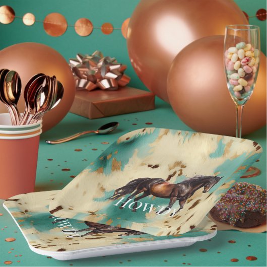 Western Cowgirl Pappteller (Multi)