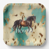 Western Cowgirl Pappteller (Vorderseite)