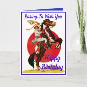 Western Cowgirl Pferd Alles Gute zum Geburtstag Feiertagskarte