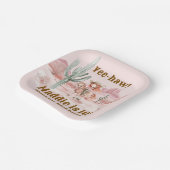 Western Cowgirl Pink Birthday Pappteller (Gewinkelt)