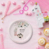 Western Cowgirl Pink Boots Hat Custom Dessert Pappteller (Party)