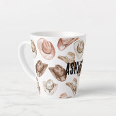 Western Cowgirl Pink Brown Hats Milchtasse (Linke Ecke)