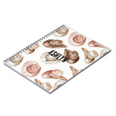 Western Cowgirl Pink Brown Hats Notizblock (Linke Seite)