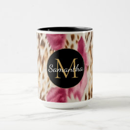 Western Cowgirl Pink Gold White Cowhid Tasse