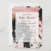 Western Cowgirl Pink Schwarz-weiß Gold Cowhide Einladung (Vorderseite)