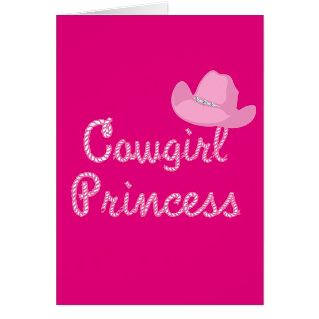 Western Cowgirl Princess Card mit rosa Heften (Vorne)