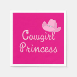 Western Cowgirl Princess mit Pink-Hat-Party Serviette