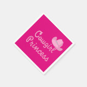 Western Cowgirl Princess mit Pink-Hat-Party Serviette (Ecke)