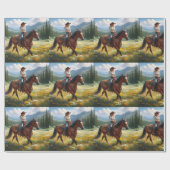 Western Cowgirl Reiten Geschenkpapier (Flach)