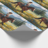 Western Cowgirl Reiten Geschenkpapier (Ecke)