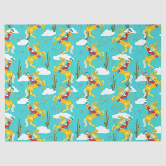 Western Cowgirl Retro Gemustert Seidenpapier (Vorderseite)