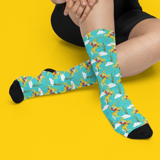 Western Cowgirl Retro Gemustert Socken