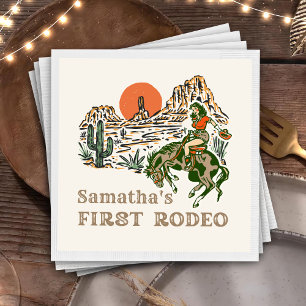 Western Cowgirl Rodeo 1. Geburtstag Napkins Serviette