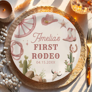 Western-Cowgirl-Rodeo-Geburtstagspapierteller Pappteller