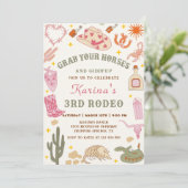 Western Cowgirl Rodeo Geburtstagsparty Einladung (Stehend Vorderseite)
