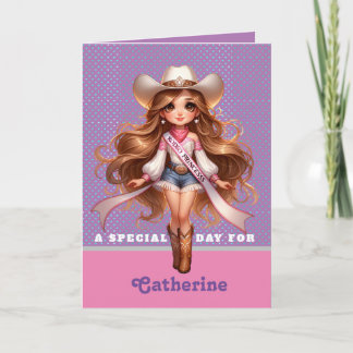 Western Cowgirl Rodeo Princess 1 Personalisiert Einladung