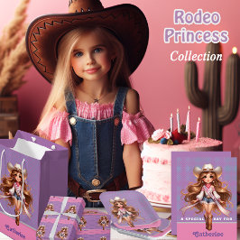 Western Cowgirl Rodeo Princess 1 Personalisiert Einladung