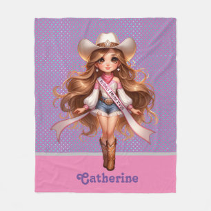 Western Cowgirl Rodeo Princess 1 Personalisiert Fleecedecke