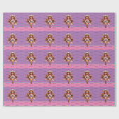 Western Cowgirl Rodeo Princess 1 Personalisiert Geschenkpapier (Flach)