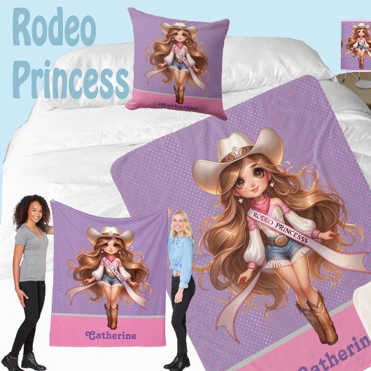 Western Cowgirl Rodeo Princess 1 Personalisiert Sherpadecke