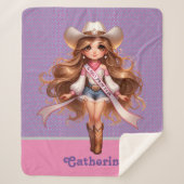 Western Cowgirl Rodeo Princess 1 Personalisiert Sherpadecke (Vorderseite)