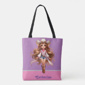 Western Cowgirl Rodeo Princess 1 Personalisiert Tasche (Rückseite)