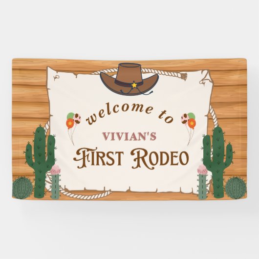 Western Cowgirl Saddle Up Rodeo Willkommen Banner (Horizontal)