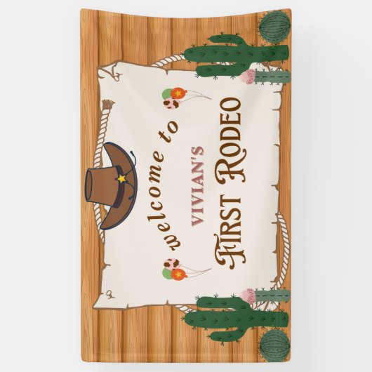 Western Cowgirl Saddle Up Rodeo Willkommen Banner (Vertikal)