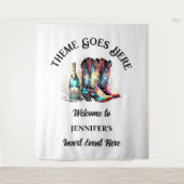 Western Cowgirl Stiefel iridescent Sekt Wandteppich (Vorderseite)