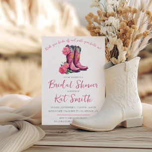Western Cowgirl Stiefel und Blumen Brautparty Einladung