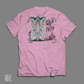 Western Cowgirl Stiefel zu Fuß durch den Glauben C Tri-Blend Shirt