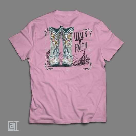 Western Cowgirl Stiefel zu Fuß durch den Glauben C Tri-Blend Shirt