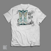 Western Cowgirl Stiefel zu Fuß durch den Glauben C Tri-Blend Shirt